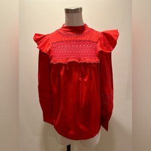 Jcrew popover blouse with yoke detail